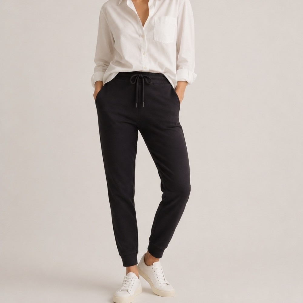 Quince Ultra Stretch Ponte Jogger‎ Pants Leisure Luxe Travel Black Small NWT